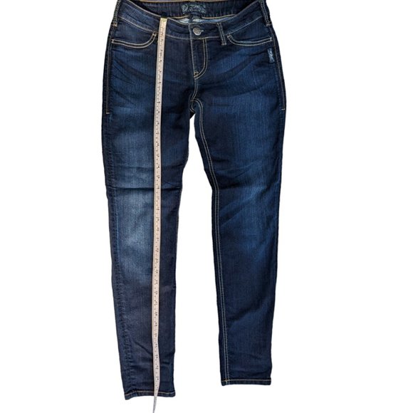 Silver Suki Jeggings Blue Jeans Indigo Denim Stretch 29x29 Embroidered Back Pock - Picture 8 of 11